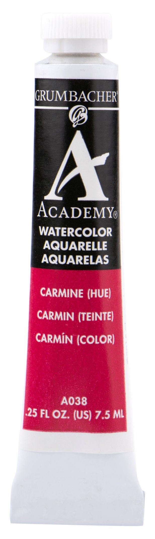 Grumbacher Academy Watercolor Paint, 7.5ml/0.25 Ounce, Carmine Hue (A038) - Image 1